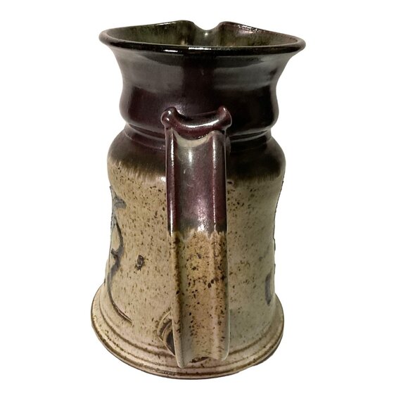 ROBERTSON ART POTTERY BROWN PITCHER JUG GLAZED SPECKLED SIGNED LARGE 7.5"H - Picture 4 of 7